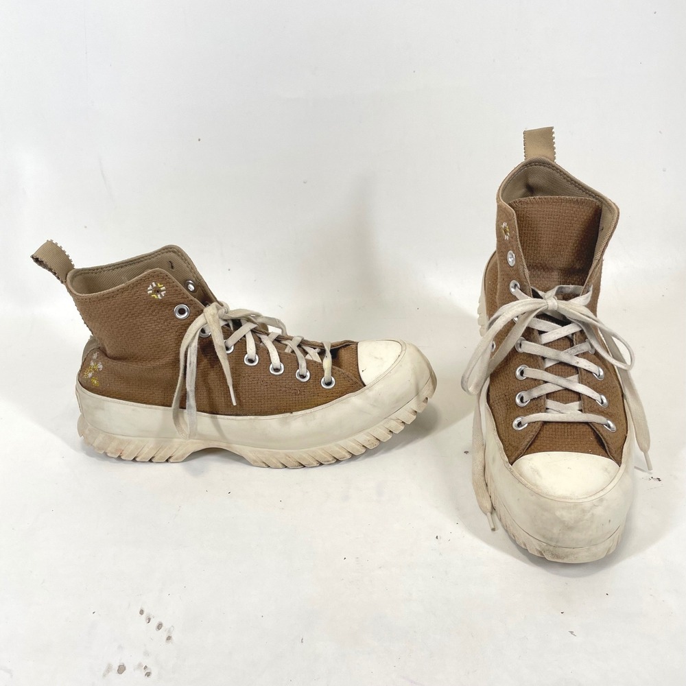 Converse Chuck Taylor All Star Lugged 2.0 Brown Floral High Top Womens 10 Chunky